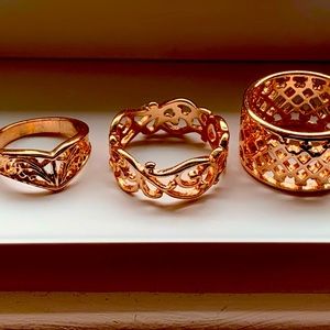 Rose gold ring set